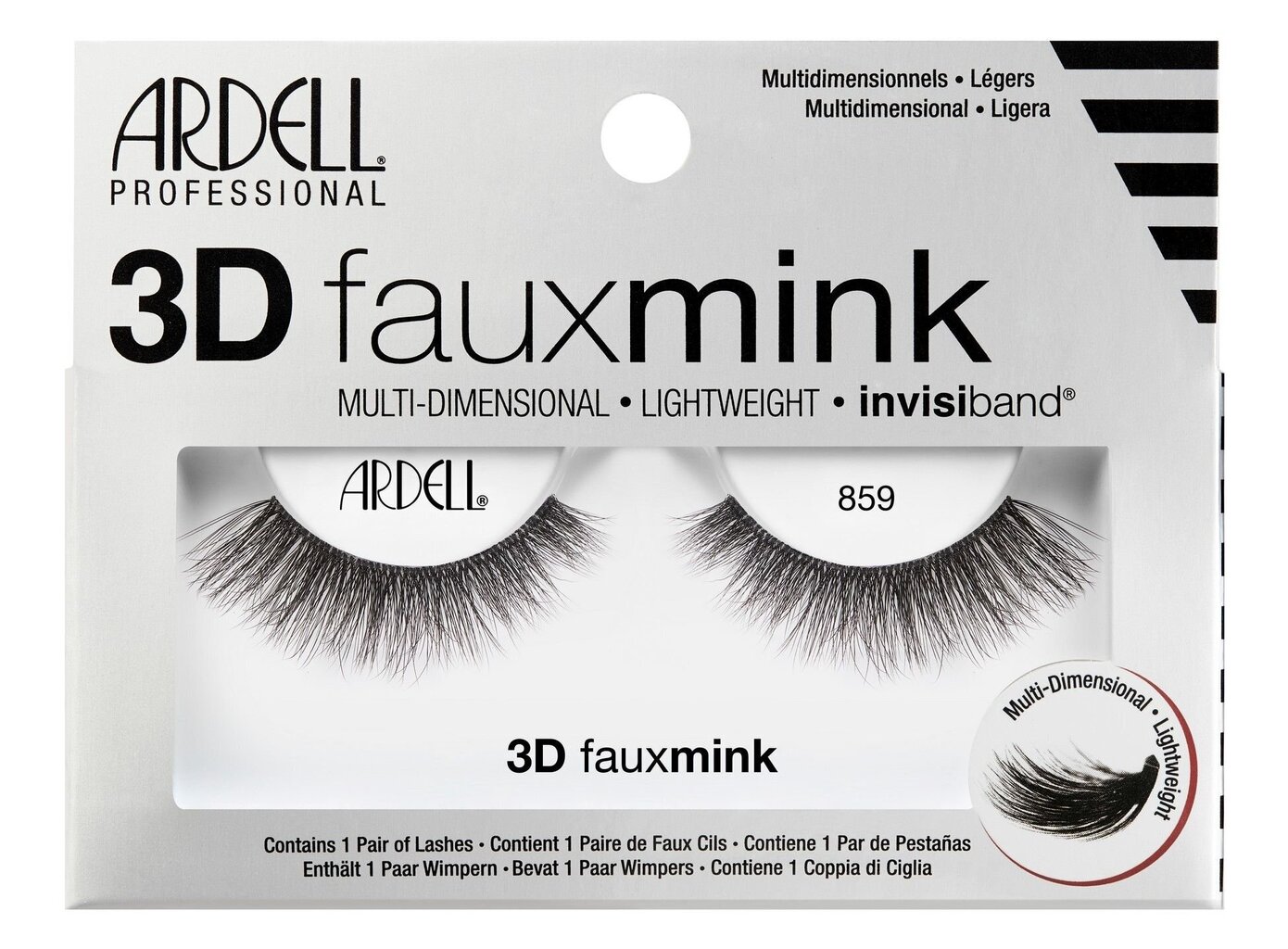 Tekoripset Ardell 3D Faux Mink tekoripset 858 Lash, mustat, 4 paria hinta ja tiedot | Irtoripset ja ripsentaivuttimet | hobbyhall.fi