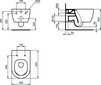 Seinälle kiinnitettävä wc-istuin Ideal Standard WC Blend Curve Aquablade hitaasti sulkeutuvalla kannella T374901 / T376001 hinta ja tiedot | WC-istuimet | hobbyhall.fi