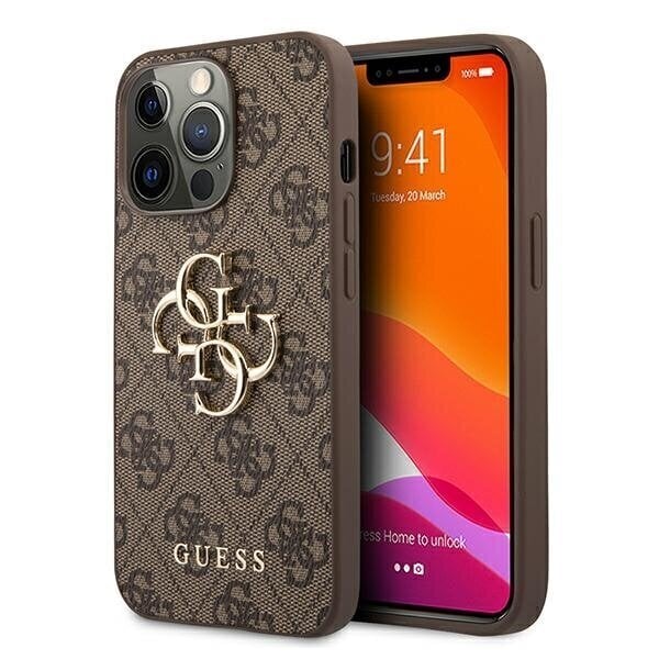 Alkuperäinen GUESS Big Metal Logo puhelimen kotelo iPhone 13 Pro, ruskea hinta ja tiedot | Puhelimen kuoret ja kotelot | hobbyhall.fi