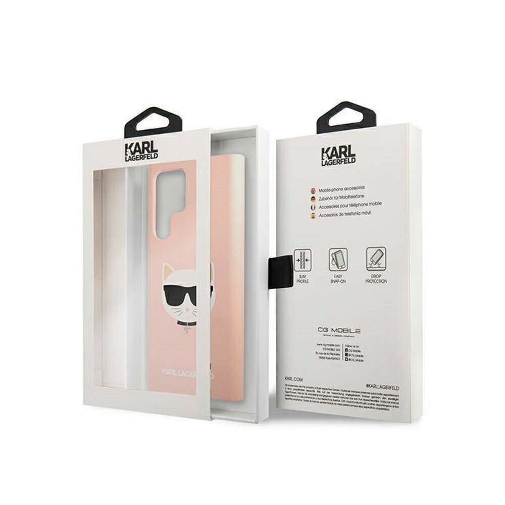 Karl Largerfeld kotelo Samsung Galaxy S22 Ultra KLHCS22LSLCHPI pink hard case Choupette Eat Gradient hinta ja tiedot | Puhelimen kuoret ja kotelot | hobbyhall.fi