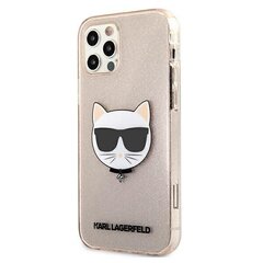 Karl Lagerfeld KLHCP12LCHTUGLGO iPhone 12 Pro Max 6,7" Gold Hard Case Glitter Choupette hinta ja tiedot | Puhelimen kuoret ja kotelot | hobbyhall.fi