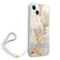 Puhelinkotelo GUESS Flower Strap Hardcase - iPhone 14 Plus, violetti hinta ja tiedot | Puhelimen kuoret ja kotelot | hobbyhall.fi