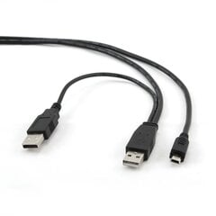 Gembird Dual USB A Mini-USB 0.9m -kaapeli hinta ja tiedot | Gembird Kodinkoneet ja kodinelektroniikka | hobbyhall.fi