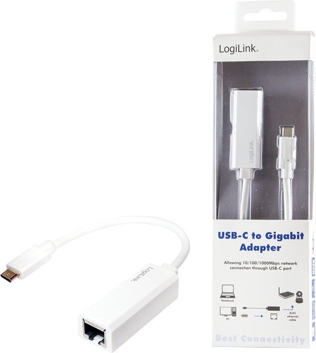 LogiLink - Sovitin Gigabit Ethernet do USB-C hinta ja tiedot | Adapterit | hobbyhall.fi