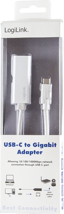 LogiLink - Sovitin Gigabit Ethernet do USB-C hinta ja tiedot | Adapterit | hobbyhall.fi