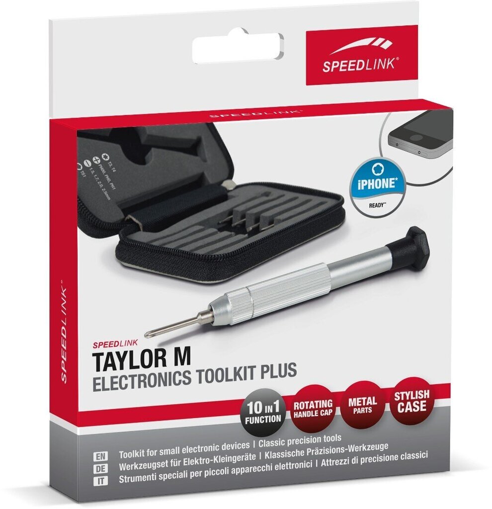 Taylor M Electronics Toolkit Plus Speedlink-ruuvimeisselisarja hinta ja tiedot | Koteloiden lisätarvikkeet | hobbyhall.fi