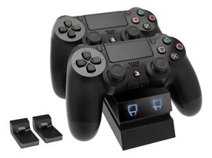Laturi PS4-ohjaimille Double musta hinta ja tiedot | Pelikonsolitarvikkeet | hobbyhall.fi