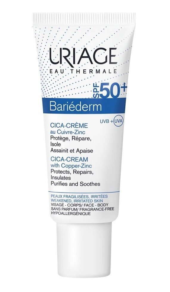 Kasvovoide Uriage Bariederm SPF50+, 40 ml hinta ja tiedot | Kasvovoiteet | hobbyhall.fi