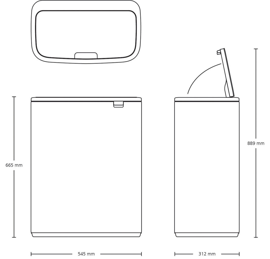 Roskakori, Bo Touch Bin 60L Valkoinen hinta ja tiedot | Roska-astiat | hobbyhall.fi