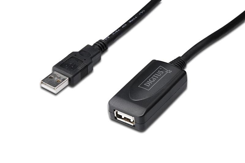 Digitus USB2.0 laajennus/repeater, active, 20M DA-73102 hinta ja tiedot | Kaapelit ja adapterit | hobbyhall.fi