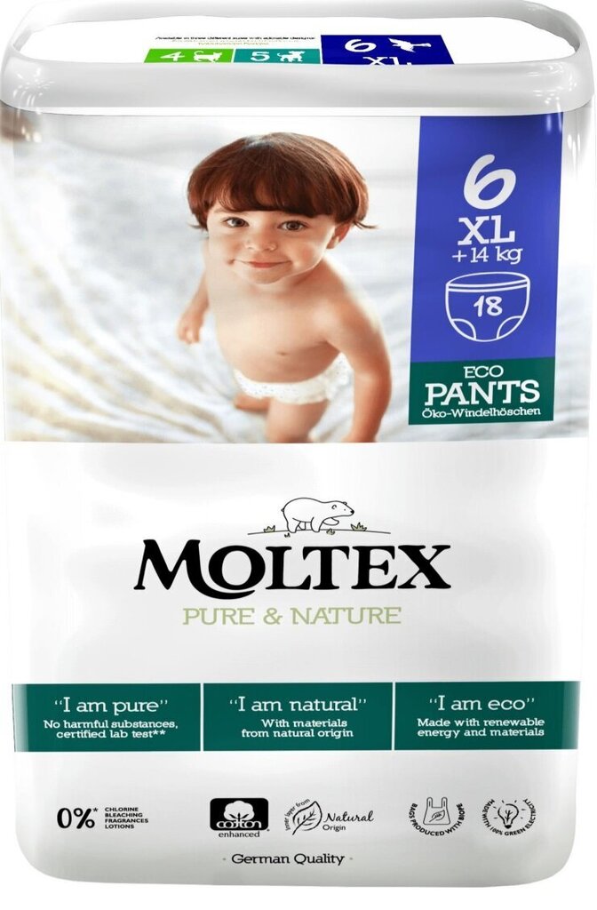 Vaipat Moltex Pure & Nature 6 XL 14+kg 18 kpl hinta ja tiedot | Vaipat | hobbyhall.fi