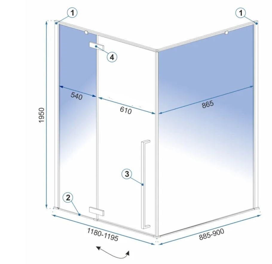 Suihkukaappi REA Fargo musta mattamusta, 90x120 cm hinta ja tiedot | Suihkukaapit ja suihkunurkat | hobbyhall.fi