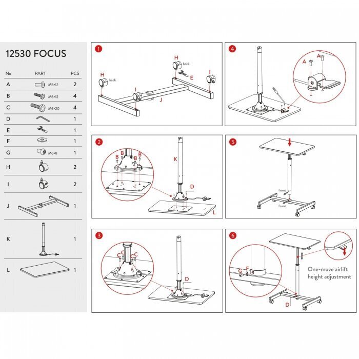 Tatkraft Focus Airlift Sit-Stand siirrettävä ergonominen tietokonepöytä hinta ja tiedot | Tietokonepöydät ja työpöydät | hobbyhall.fi