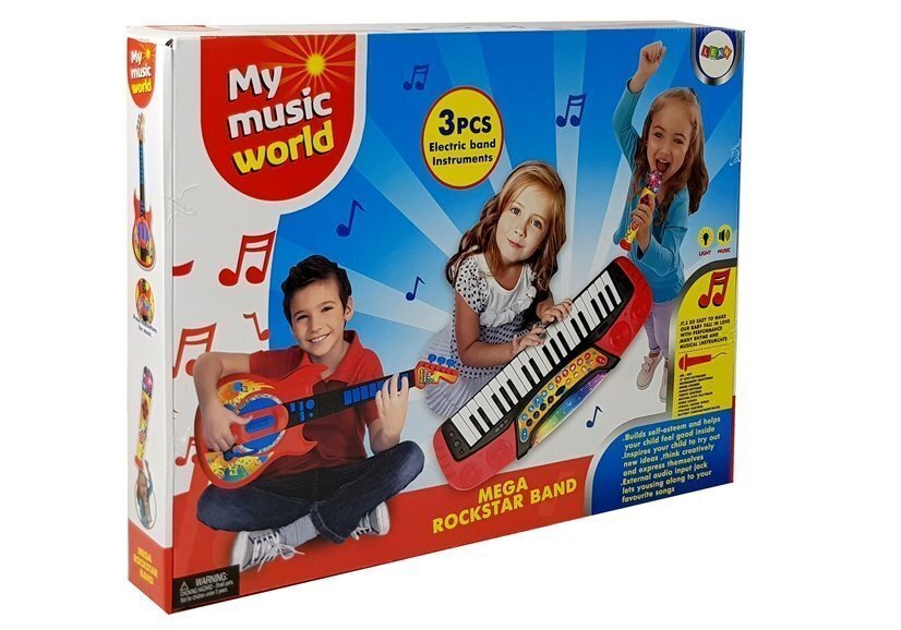 Musiikkisetti 3in1: kitara, piano, mikrofoni hinta ja tiedot | Kehittävät lelut | hobbyhall.fi