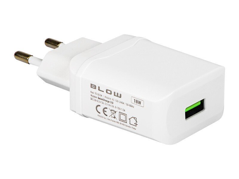 Blow, USB, 18w hinta ja tiedot | Puhelimen laturit | hobbyhall.fi