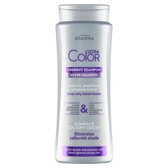 Shampoo vaaleille, vaalennetuille ja harmaille hiuksille, poistaa kellertävän sävyn Joanna Ultra Color Silver Shampoo For Blond Lightened & Grey Hair, 400ml hinta ja tiedot | Shampoot | hobbyhall.fi