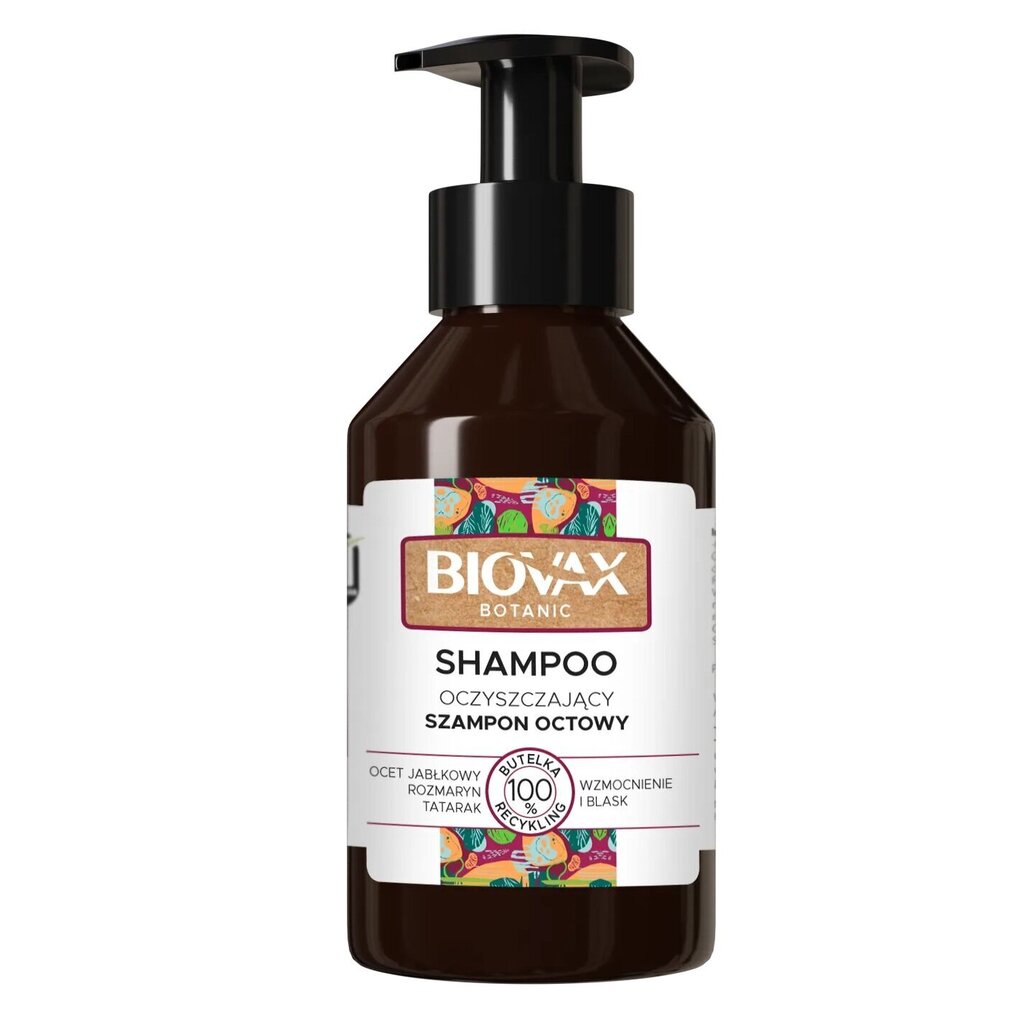 Puhdistava etikkashampoo L'biotica Biovax Botanic Shampoo, 200ml hinta ja tiedot | Shampoot | hobbyhall.fi