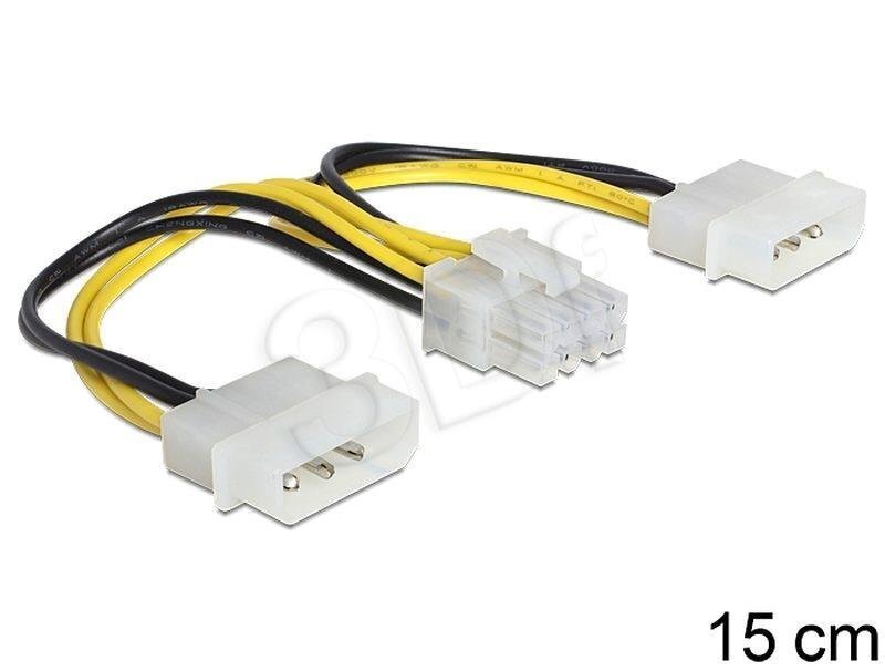 Delock 2x Molex - 8pin 0.15m hinta ja tiedot | Kaapelit ja adapterit | hobbyhall.fi