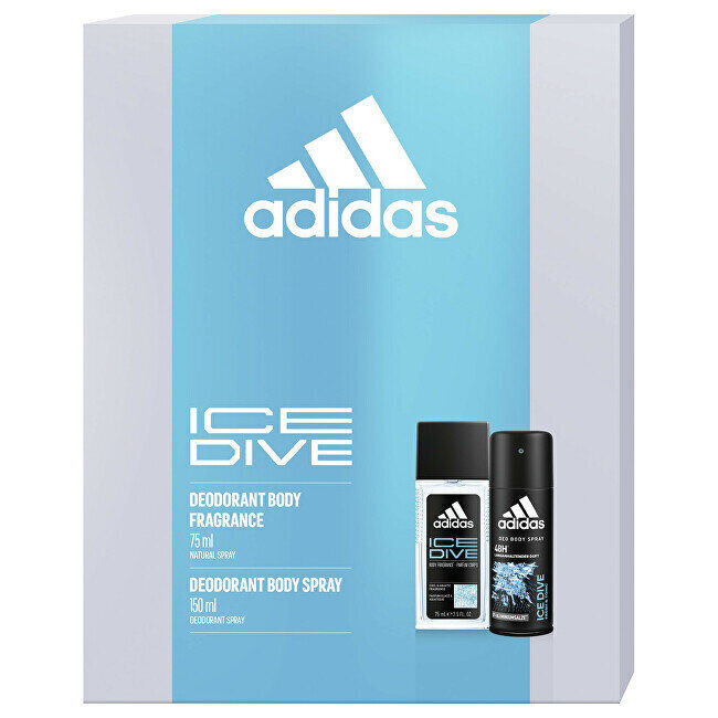 Setti Adidas Ice Dive: suihkedeodorantti, 150 ml + vartalosuihke, 150 ml hinta ja tiedot | Deodorantit | hobbyhall.fi