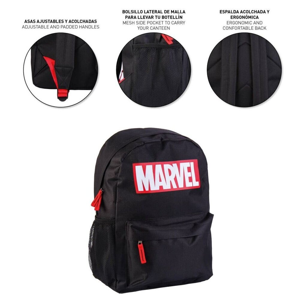 Marvel, mustan värinen koulureppu hinta ja tiedot | Koulureput ja -laukut | hobbyhall.fi