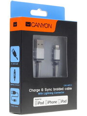 Canyon CNS-MFIC3DG, USB - Lightning, 1m hinta ja tiedot | Canyon Kodinkoneet ja kodinelektroniikka | hobbyhall.fi