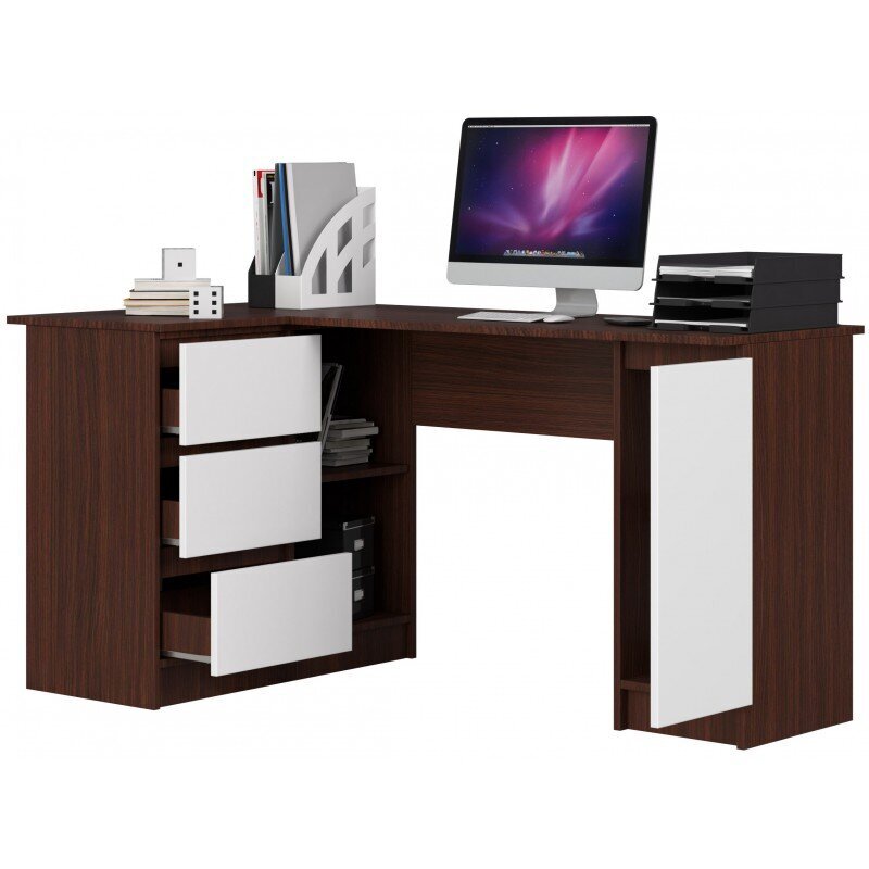 Työpöytä NORE B20, vasen, tummanruskea hinta ja tiedot | Tietokonepöydät ja työpöydät | hobbyhall.fi