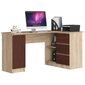 NORE B20 työpöytä, oikea, tammi/tummanruskea hinta ja tiedot | Tietokonepöydät ja työpöydät | hobbyhall.fi