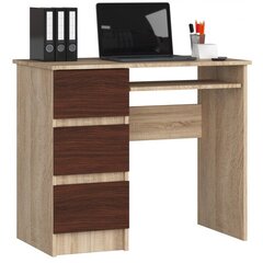 Työpöytä NORE A6, vasen, tummanruskea/valkoinen hinta ja tiedot | Tietokonepöydät ja työpöydät | hobbyhall.fi