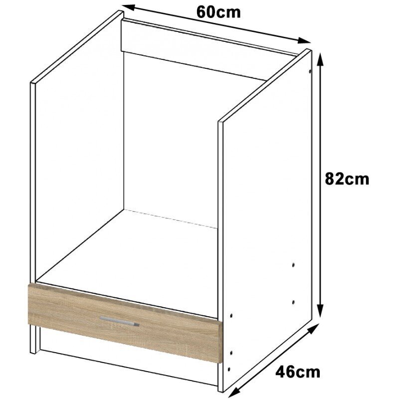 NORE Lima S60 keittiönkaappi, 82 x 40 x 44,5 cm, valkoinen/tammi hinta ja tiedot | Keittiön kaapit | hobbyhall.fi