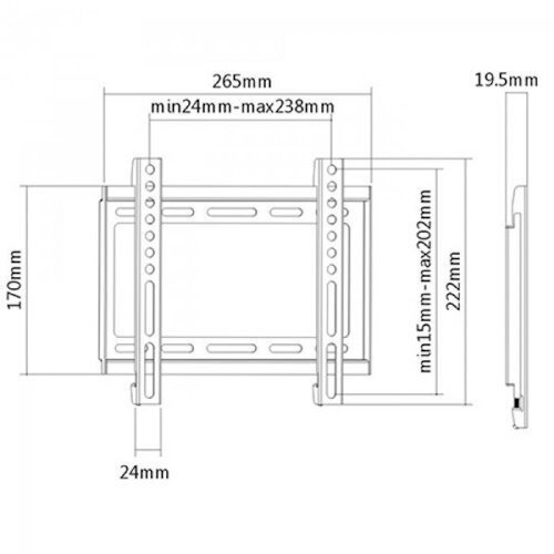 iTech PL2, 23''-42'' hinta ja tiedot | TV-seinätelineet | hobbyhall.fi