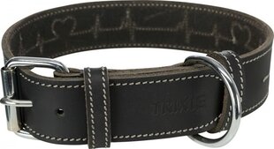 Nahkainen kaulapanta Trixie Rustic Heartbeat, L 47-55cm/40mm, musta hinta ja tiedot | Koiran valjaat ja kaulapannat | hobbyhall.fi