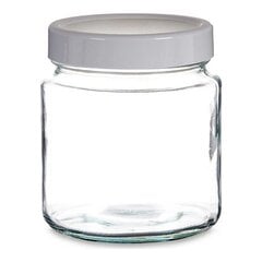 Purkki läpinäkyvä valkoinen lasi (11,5 x 13,2 x 11,5 cm) (1000 ml) hinta ja tiedot | Säilöntä | hobbyhall.fi