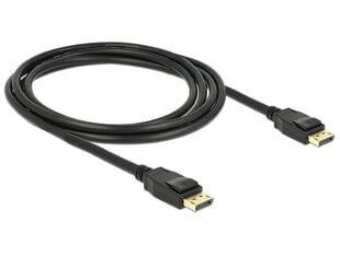 Delock Cable Displayport 1.2 uros> Displayport uros (19pin) 4K 2m hinta ja tiedot | Kaapelit ja adapterit | hobbyhall.fi