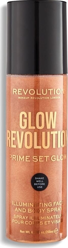 Meikinkiinnityssuihke Revolution Prime Set Glow Face and Body Spray Timeless Bronze, 200 ml hinta ja tiedot | Meikkivoiteet ja puuterit | hobbyhall.fi