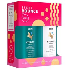 Setti Yope: Bounce Hydrate Effect shampoo kuivalle päänahalle peptideillä, 300 ml + hiustenhoitoaine kosteutta sitovilla aineilla, 300 ml hinta ja tiedot | Yope Hiustenhoitotuotteet | hobbyhall.fi
