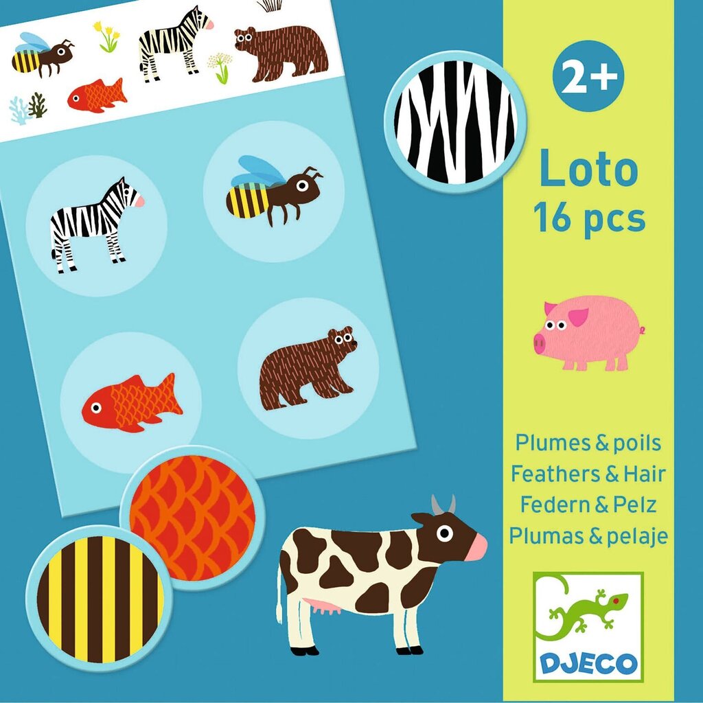 Lottopeli - Sulka ja turkki (16 kpl), DJECO DJ08191 hinta ja tiedot | Lautapelit ja älypelit | hobbyhall.fi