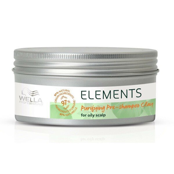 Puhdistussavi rasvaiselle päänahalle Wella Elements Pre Shampoo Clay 225 ml hinta ja tiedot | Shampoot | hobbyhall.fi
