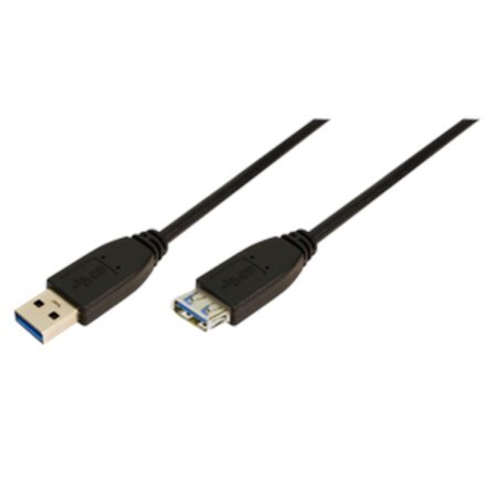 Logilink USB 3.0, AM-AF, mustan värinen USB-kaapeli,, 1,00 metrinen hinta ja tiedot | Kaapelit ja adapterit | hobbyhall.fi
