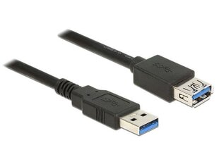 -Delock jatkokaapeli USB 3.0 Type-A uros> USB 3.0 Type-A naaras 1m musta hinta ja tiedot | Kaapelit ja adapterit | hobbyhall.fi