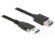 -Delock jatkokaapeli USB 3.0 Type-A uros> USB 3.0 Type-A naaras 1m musta hinta ja tiedot | Kaapelit ja adapterit | hobbyhall.fi