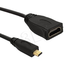 Qoltec Kaapeli Micro HDMI DM / HDMI AF v1.4 | 0,2 m. hinta ja tiedot | Qoltec Kodinkoneet ja kodinelektroniikka | hobbyhall.fi