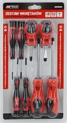 AWTOOLS ruuvimeisselisarja 8 kpl AW36809 hinta ja tiedot | Käsityökalut | hobbyhall.fi