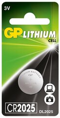 GP Litium CR2025 akku hinta ja tiedot | Paristot | hobbyhall.fi