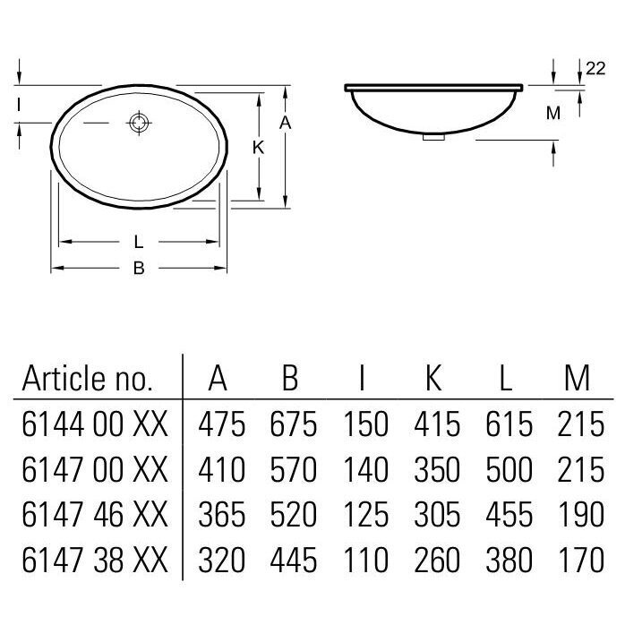 Evana pesuallas, 615x415 mm, pohjaan asennettava, valkoinen hinta ja tiedot | Pesualtaat | hobbyhall.fi