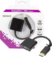 Deltaco DP-VGA7-K, DisplayPort, VGA, 0,2m hinta ja tiedot | Kaapelit ja adapterit | hobbyhall.fi