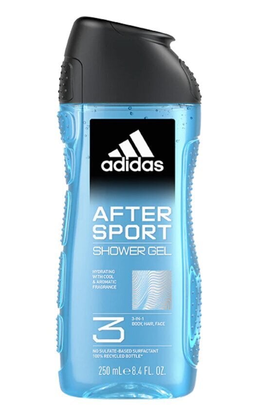 Suihkugeeli Adidas After Sport, 250 ml hinta ja tiedot | Suihkusaippuat ja suihkugeelit | hobbyhall.fi