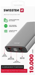 Swissten Aluminium 10000 mAh Powerbank hinta ja tiedot | Varavirtalähteet | hobbyhall.fi