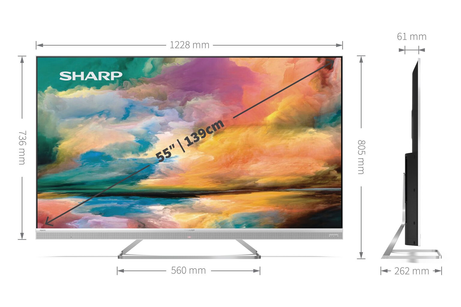 Sharp 55" 4K UHD Quantum Dot Android TV 55EQ4EA hinta ja tiedot | Televisiot | hobbyhall.fi