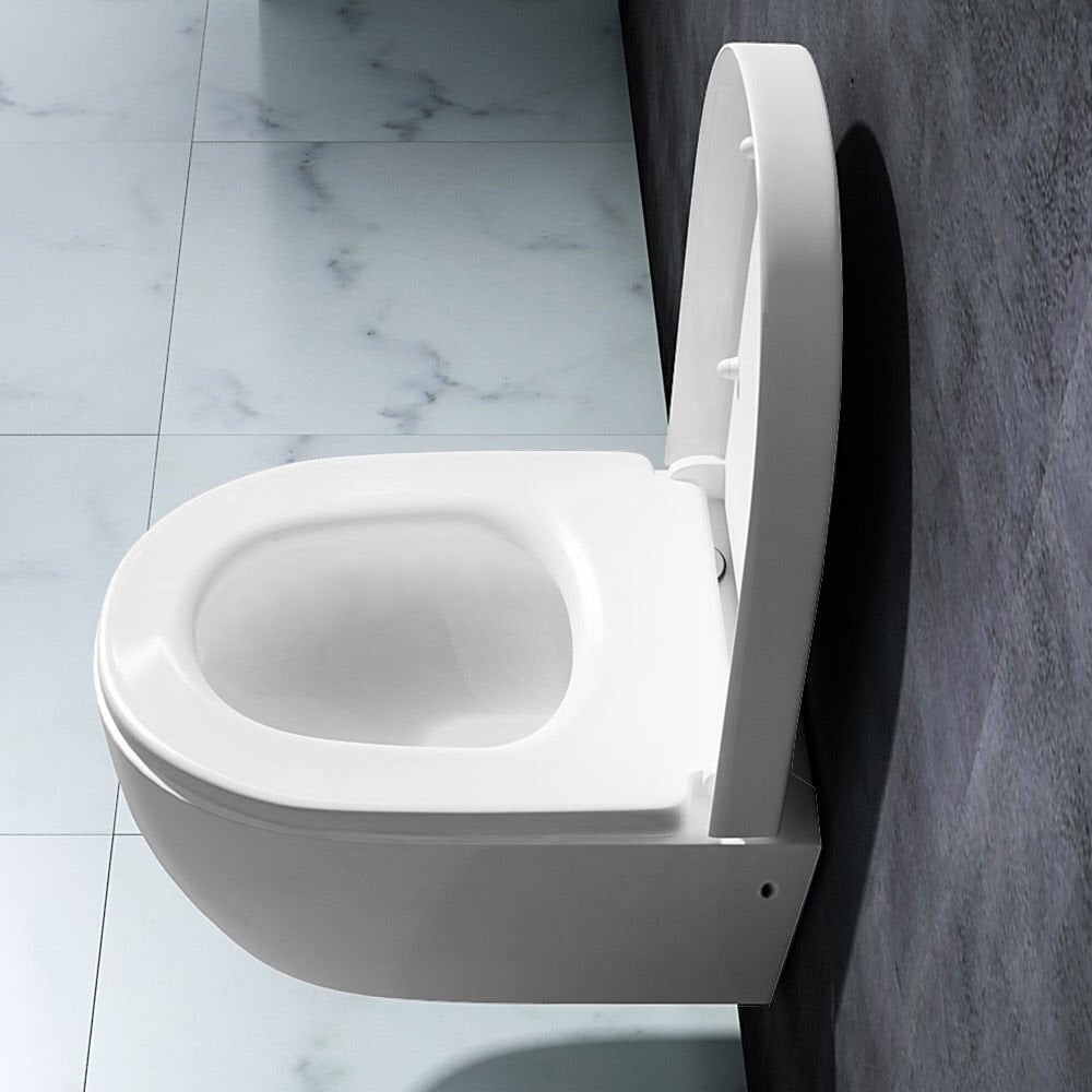 REA Carlo Rimless Slim mini WC-istuin, jossa hitaasti sulkeutuva kansi hinta ja tiedot | WC-istuimet | hobbyhall.fi