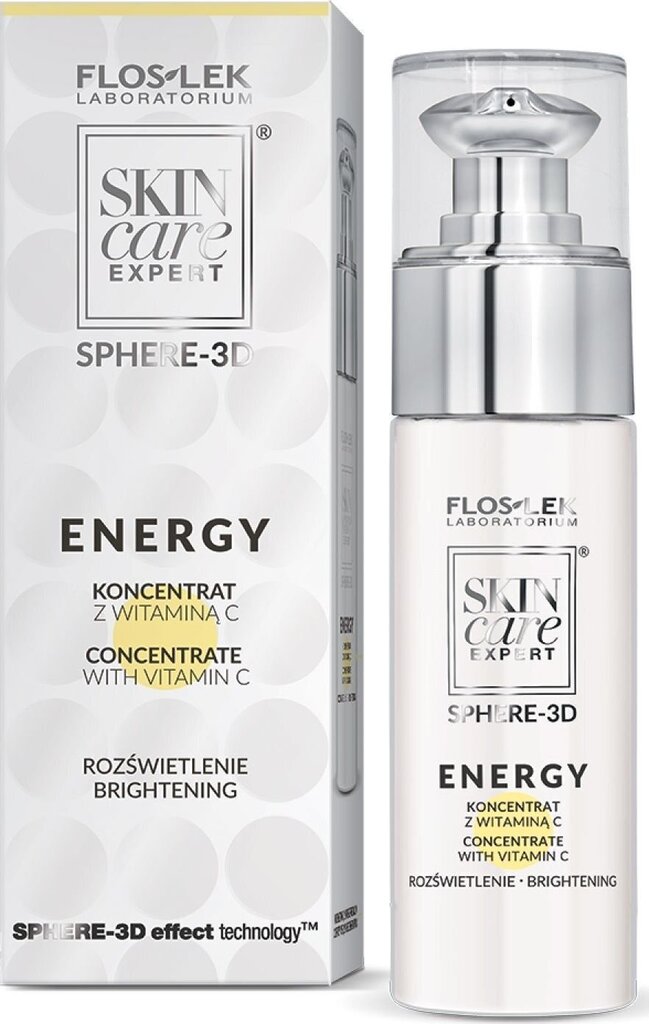 Energisoiva konsentraatti kasvoille Floslek Skin Care Expert Sphere-3D, 30 ml hinta ja tiedot | Kasvoöljyt ja seerumit | hobbyhall.fi